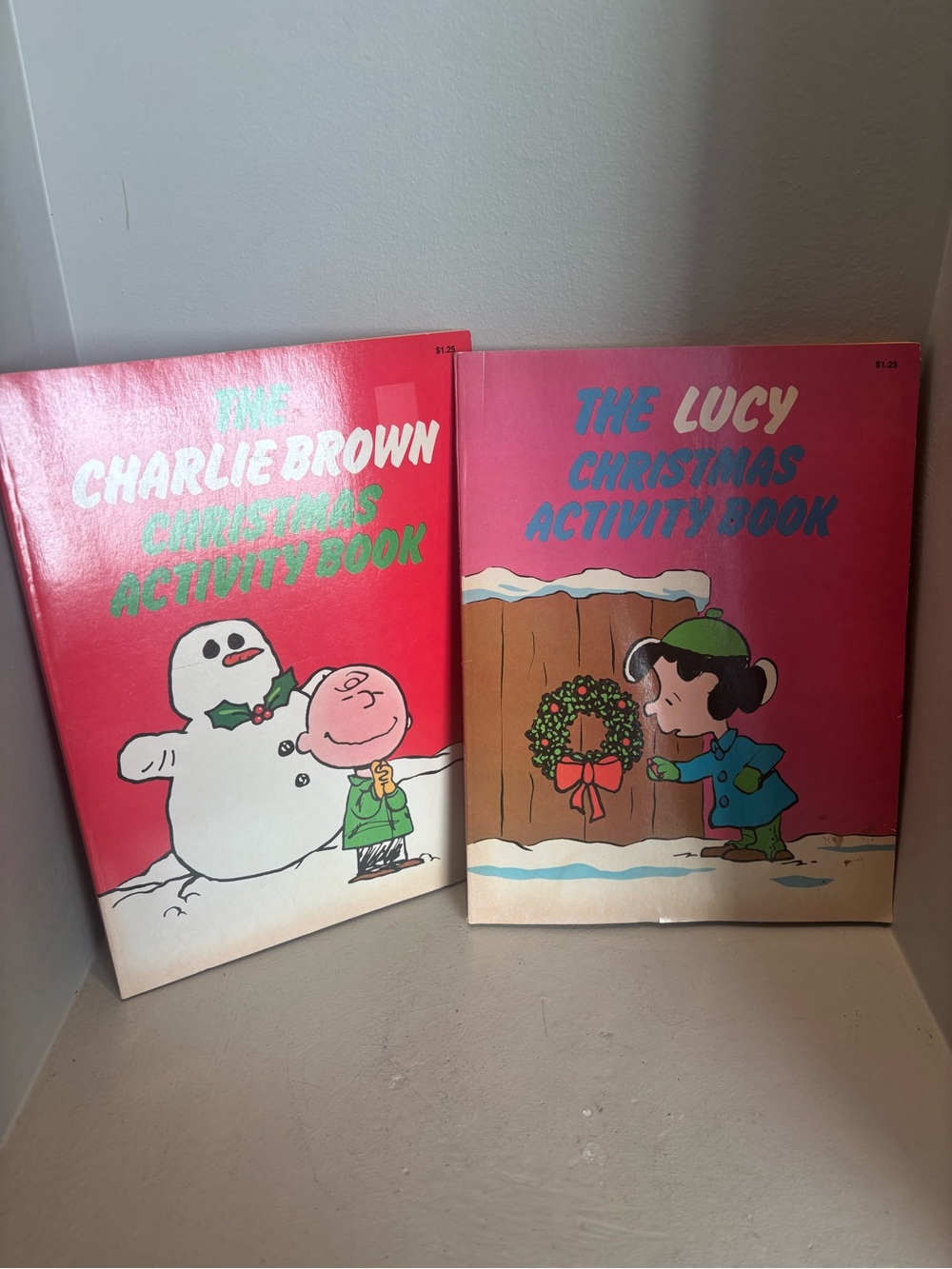1970s Charlie Brown & Lucy Christmas Activity puzzle game Books Vintage Peanuts